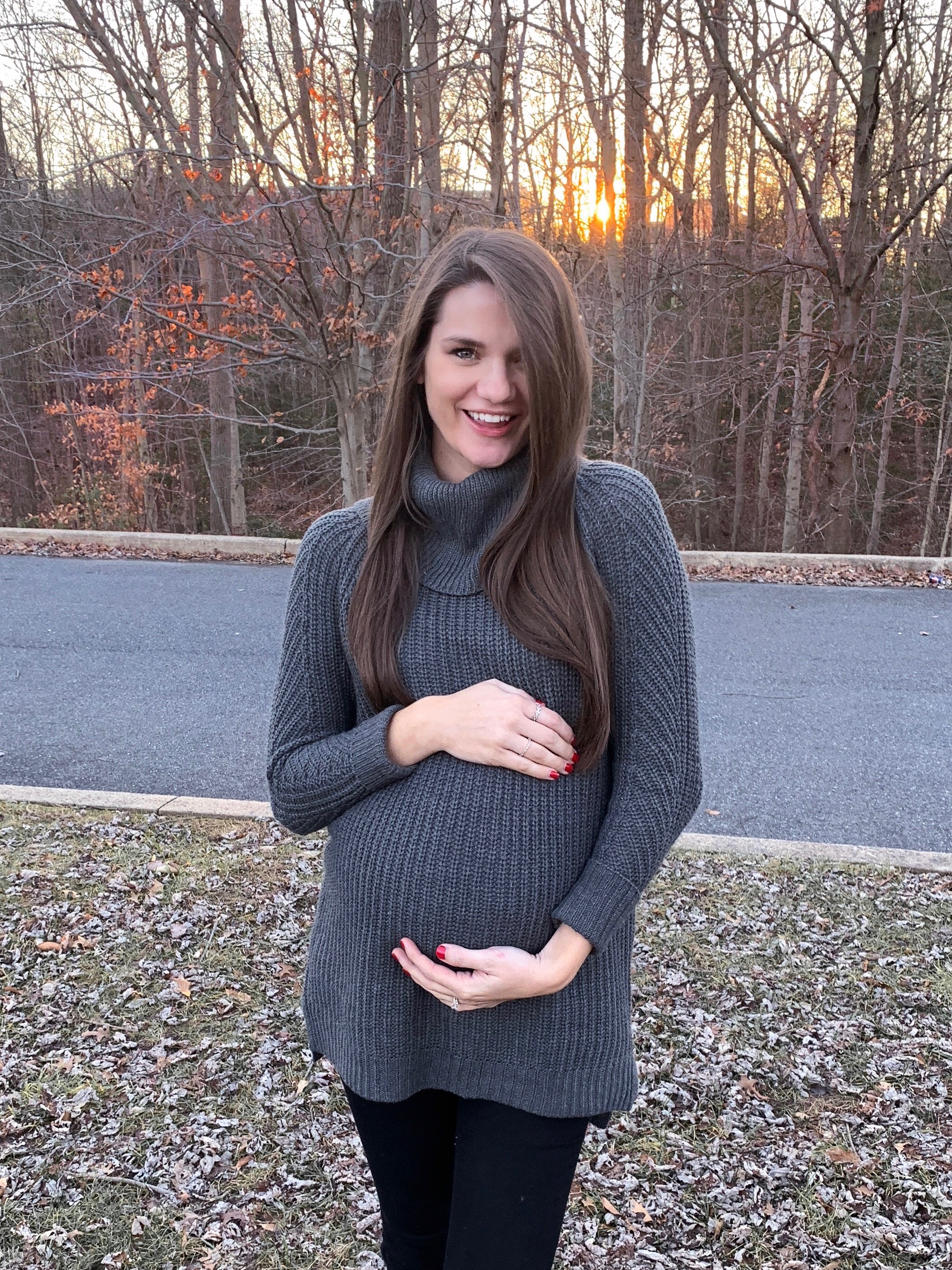 Maternity Style | Cozy Neck Pullover Sweater