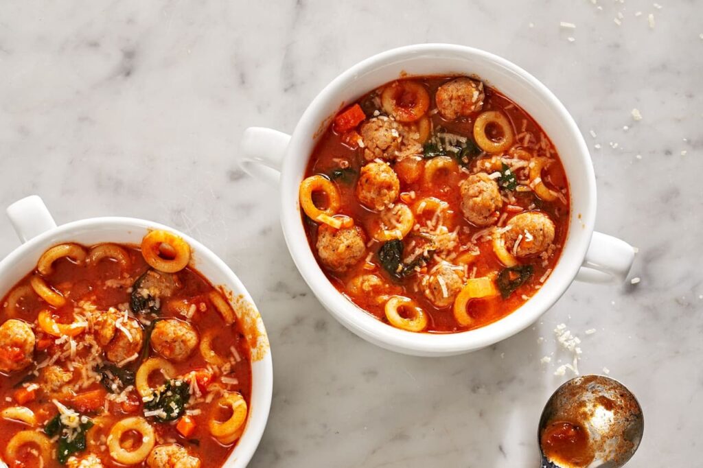 healthy and kid friendly mini meatball soup