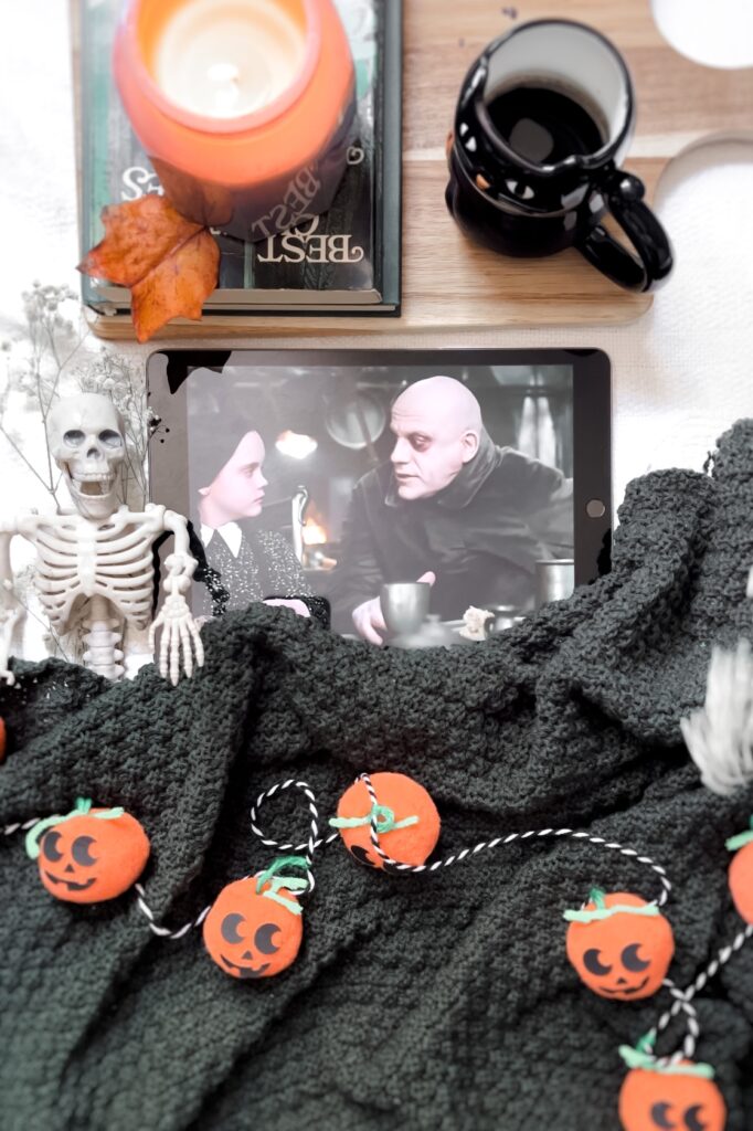 Addams Family movie playing for Halloween
