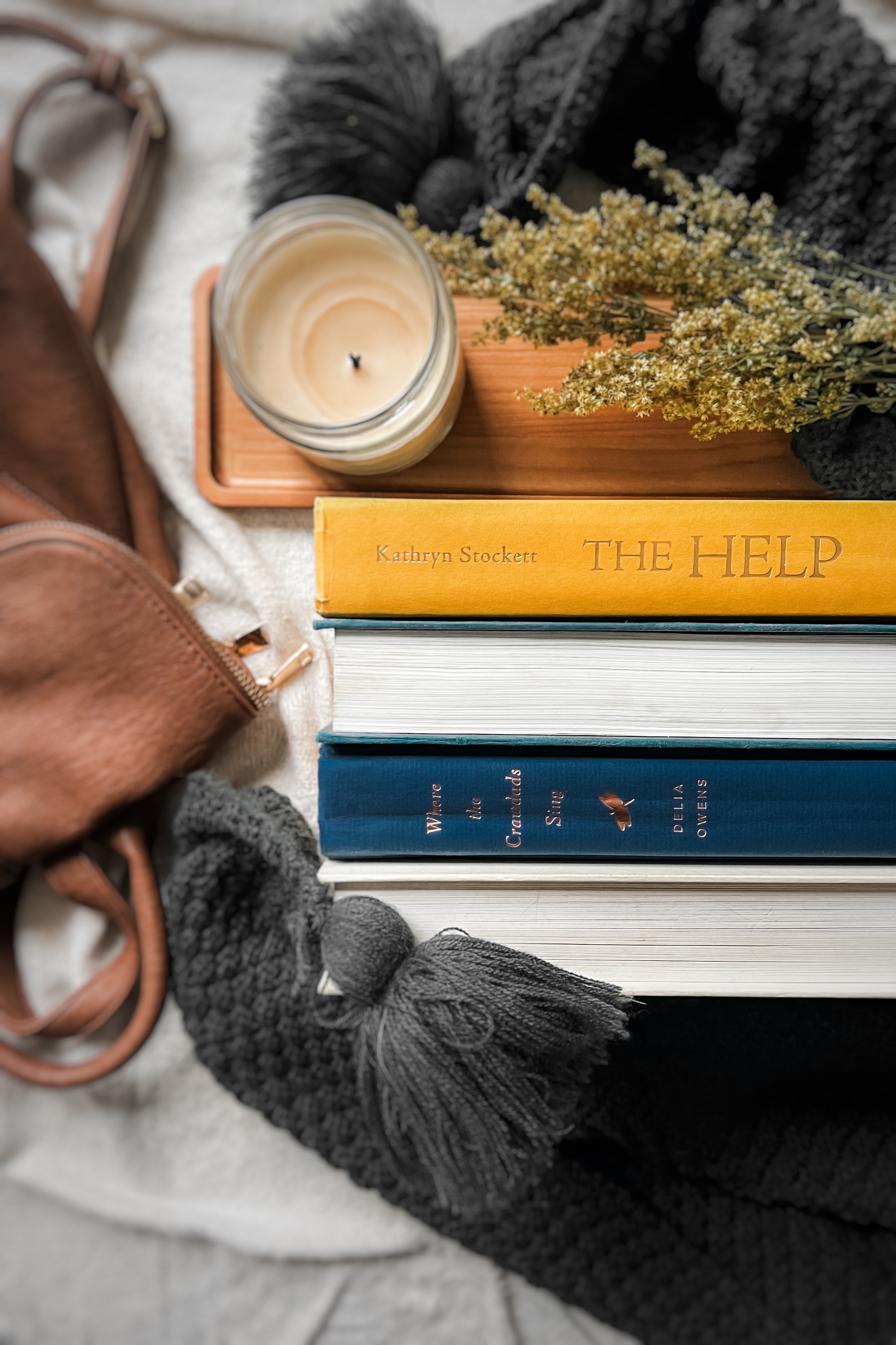 the help and where the crawdads sign book flatlay