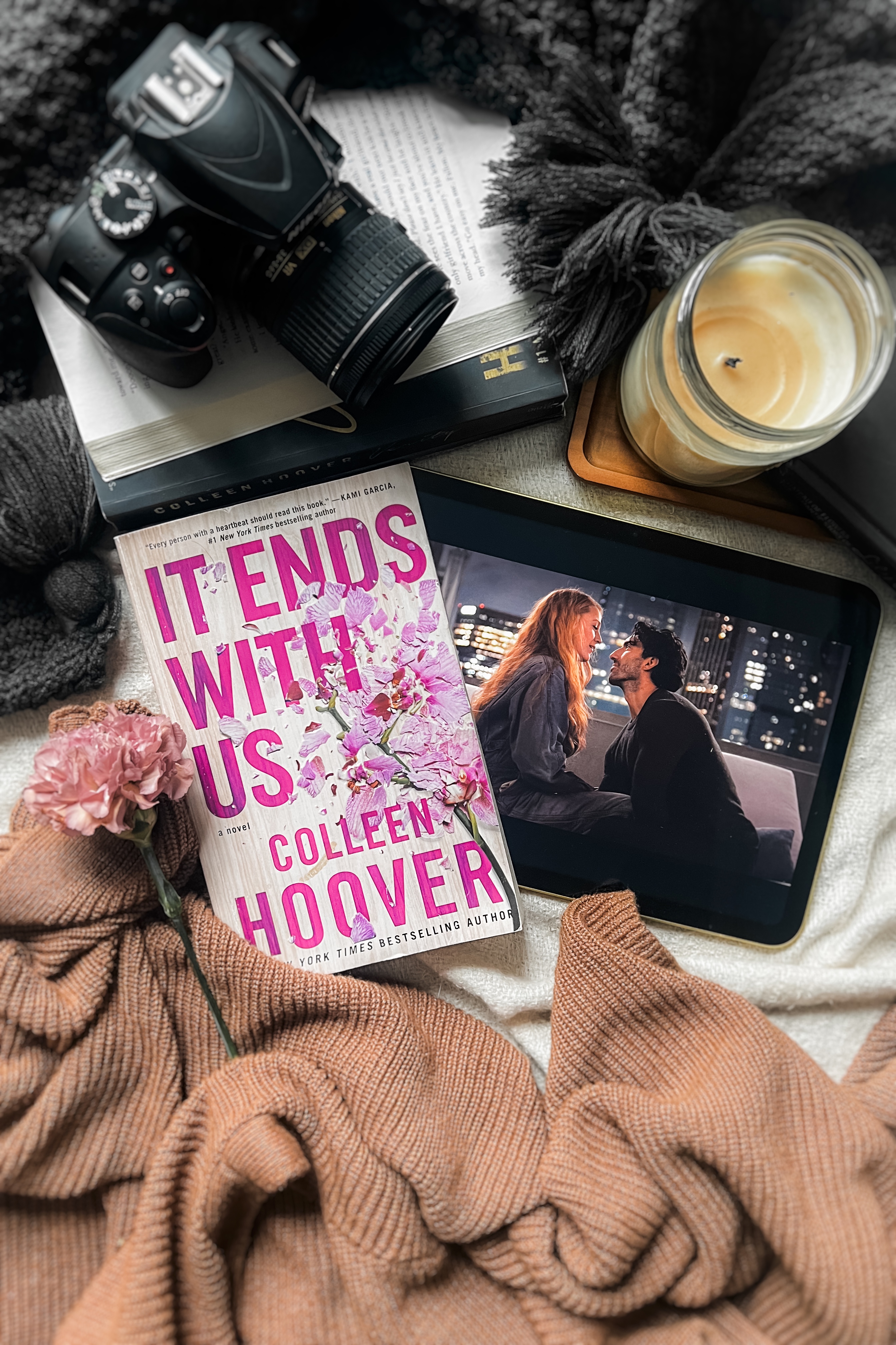 it ends with us book vs movie flatlay