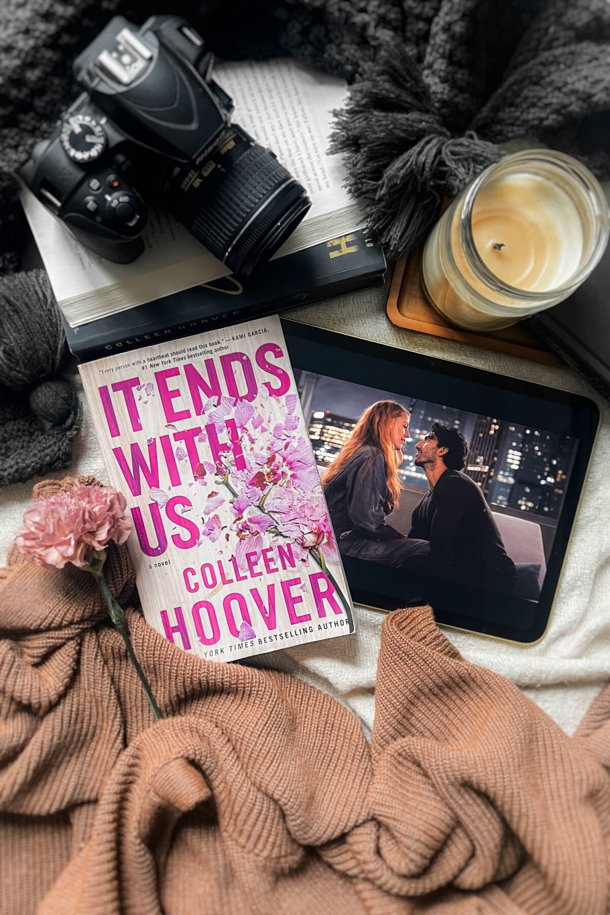 it ends with us book vs movie flatlay